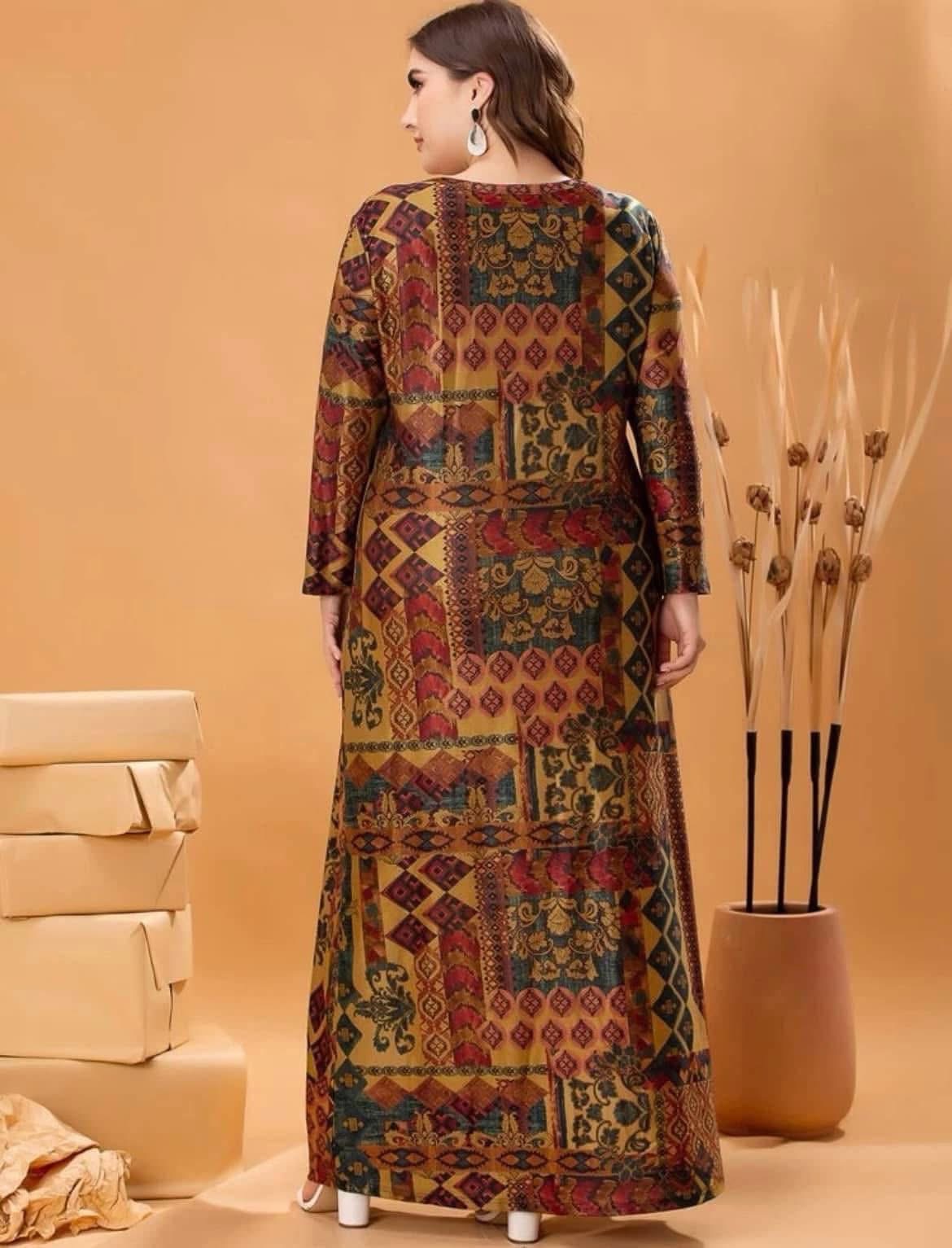 Patchwork Print Maxi Dress image 2