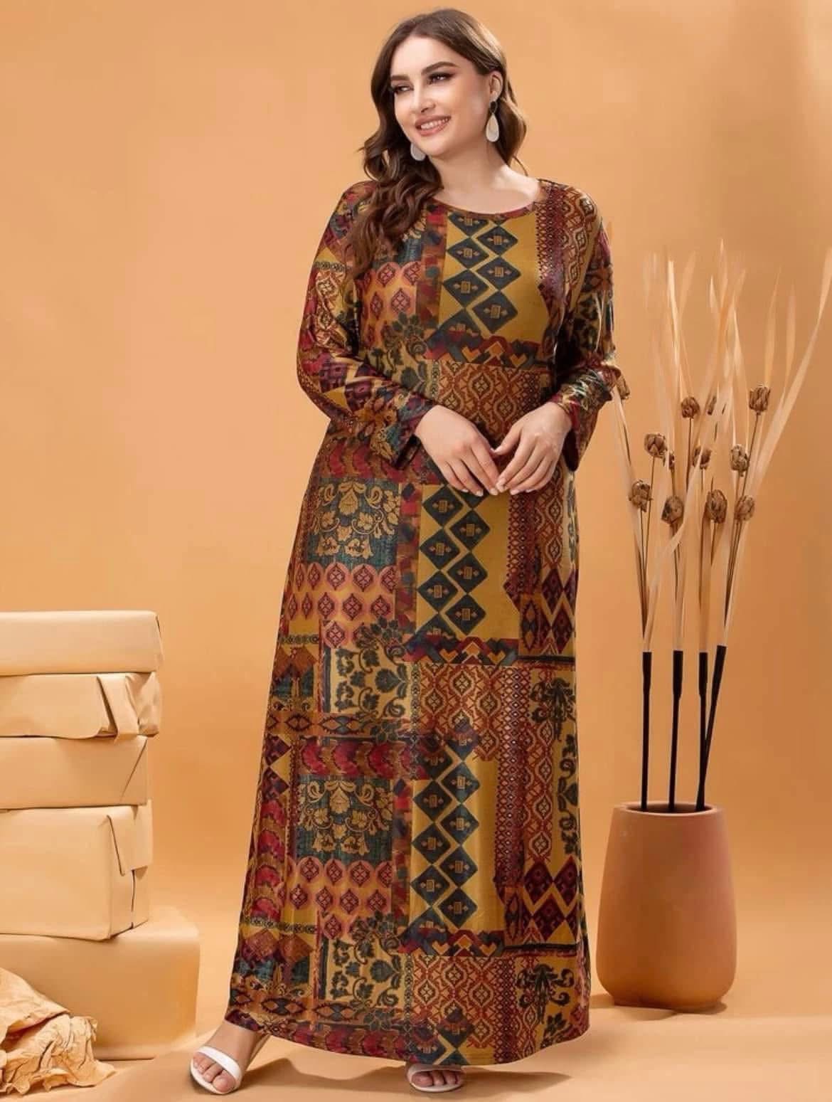 Patchwork Print Maxi Dress image 4