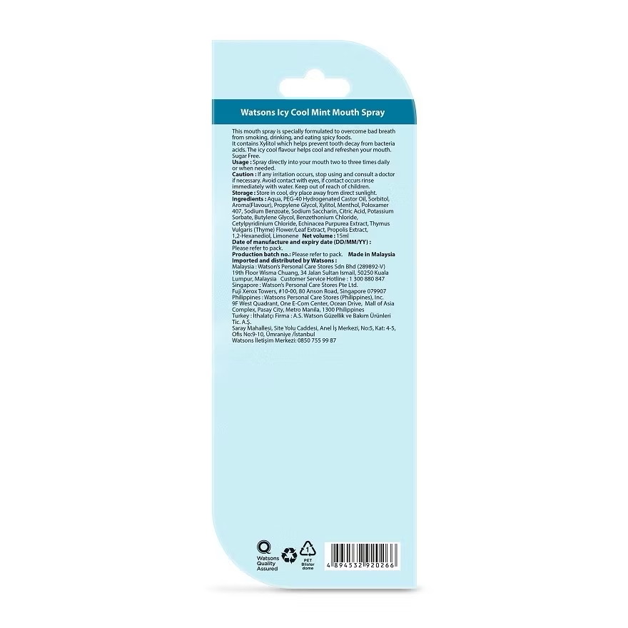 Watsons Icy Cool Mint Mouth Spray image 2