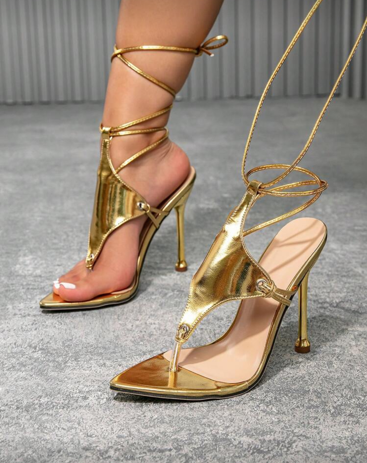 The CUCCOO SZL Pointed Toe Yellow Heel Sandals image 3