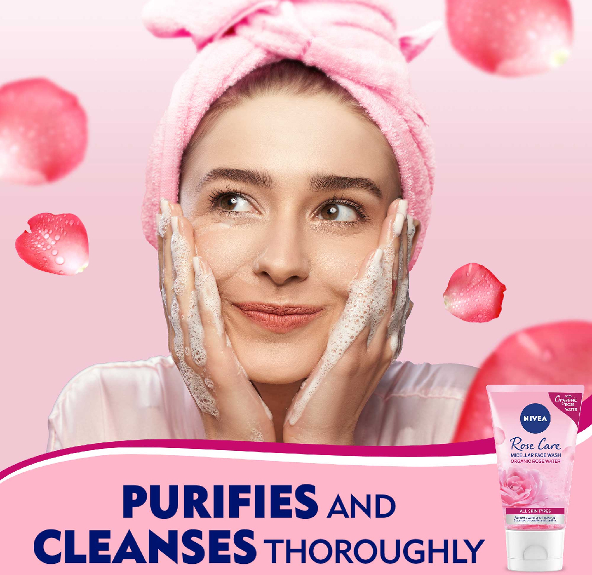Nivea Face Wash, Organic Rose, All Skin Types image 3