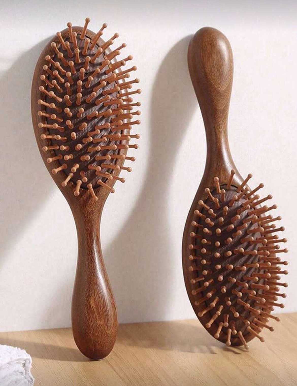 Natural Ebony Cushion Massage Comb image 2