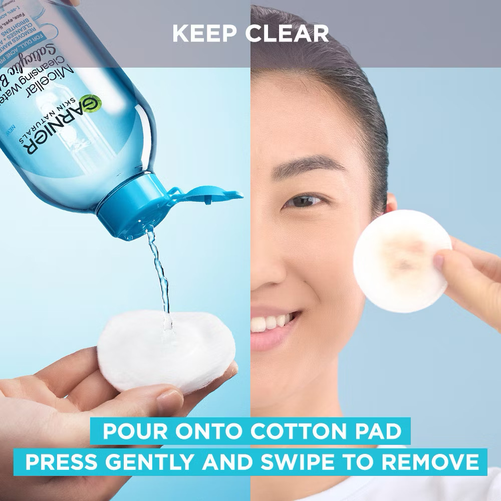 Garnier Micellar Cleansing Water Blue - Gently Cleanses and Remove Makeup for Acne Prone and Sensitive Skin image 4