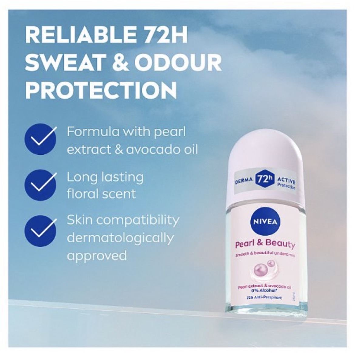 NIVEA Roll On Deodorant Pearl & Beauty image 2