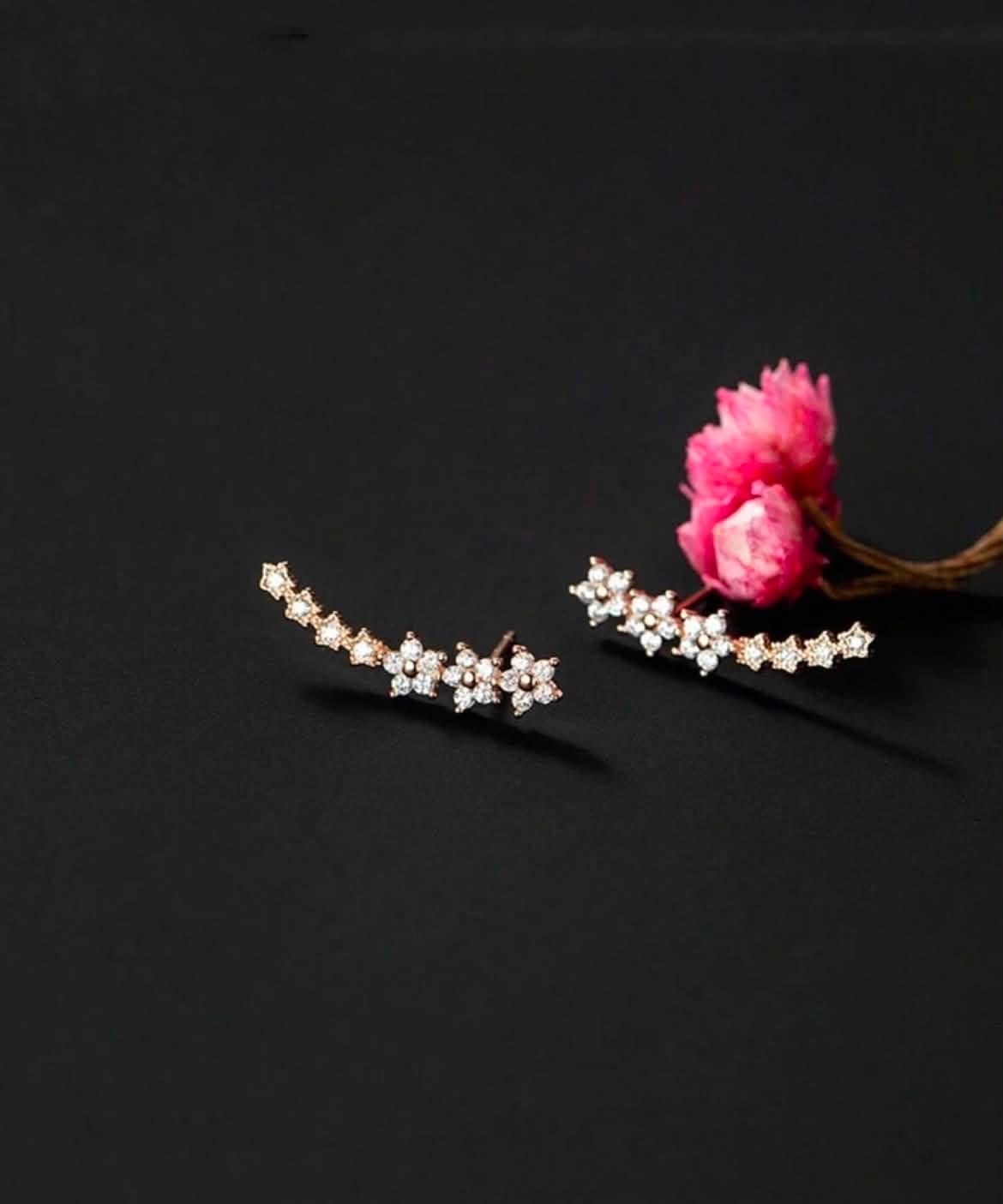 Beautiful Pentagon Flower earring image 3