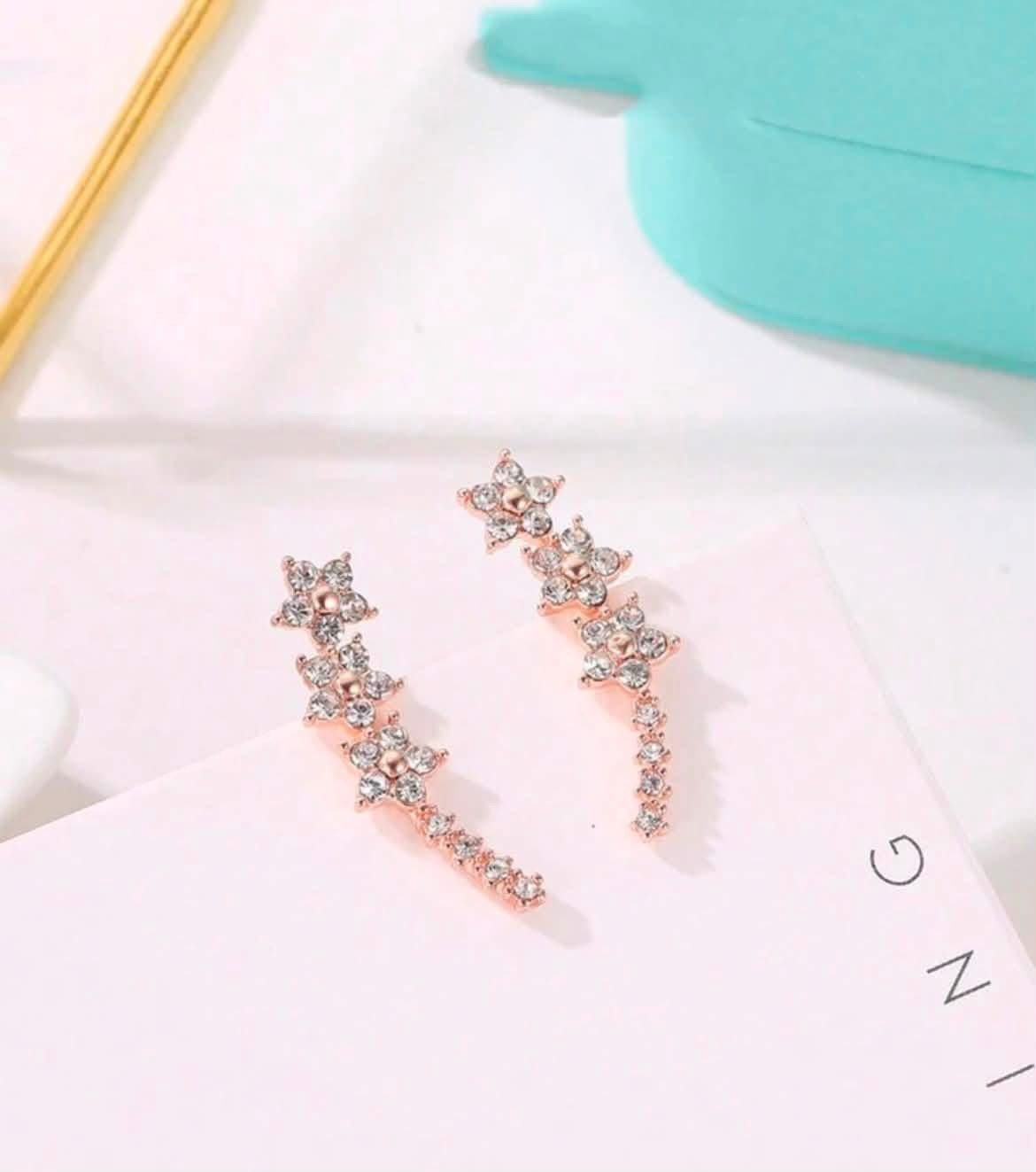 Beautiful Pentagon Flower earring image 2